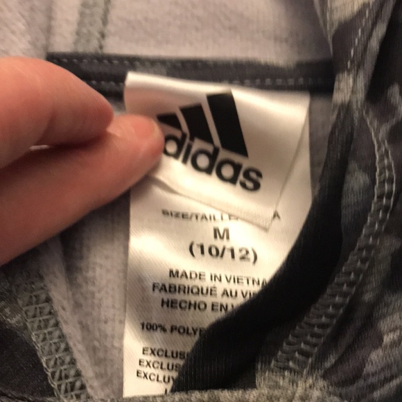Adidas Medium Grey Camo FLEECE LINED Hoodie NWOT - Picture 2 of 9
